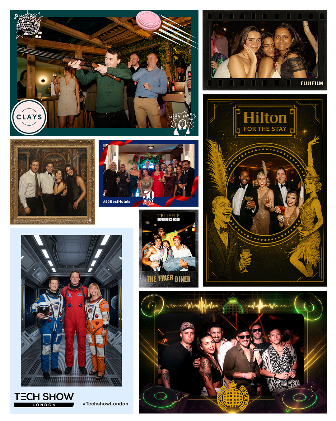 Branded frames for corporate events
